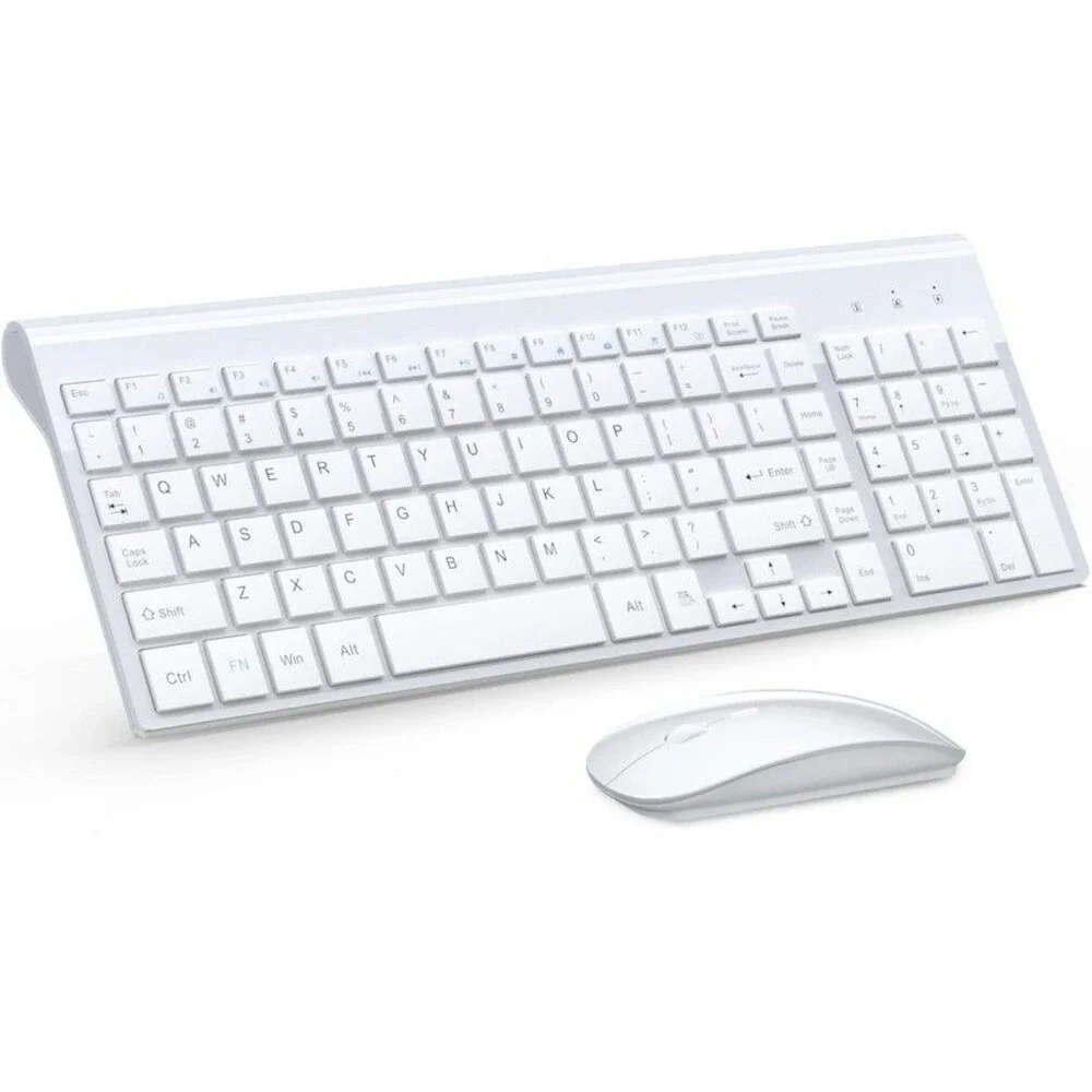 Ultra Slim Wireless Keyboard and Mouse Combo, Silent Compact Keyboard Mouse Set